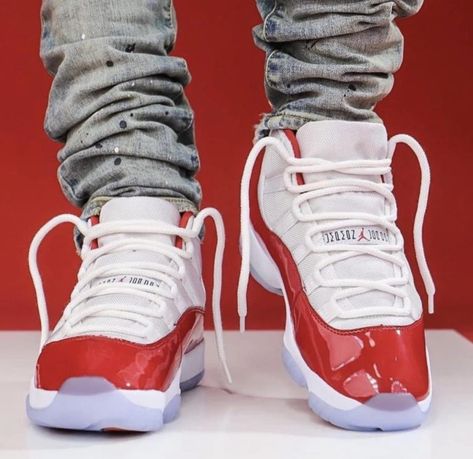 Cherry 11s Outfit Ideas, Cherry 11s Outfit, Jordan 11 Outfit Men, 11s Outfit, Air Jordan 11 Cherry, Cherry 11s, Jordan 11 Cherry, Guys Fashion Swag, Jordans Sneakers Outfit