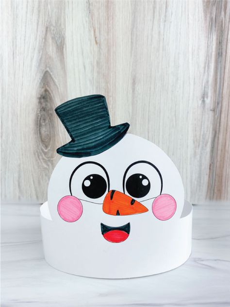 Winter Craft Special Offer Snowman Headband, Polar Bear Craft, Fun Winter Crafts, Headband Crafts, Construction Paper Crafts, Paper Bag Crafts, Preschool Christmas Crafts, Winter Crafts For Kids, Preschool Christmas