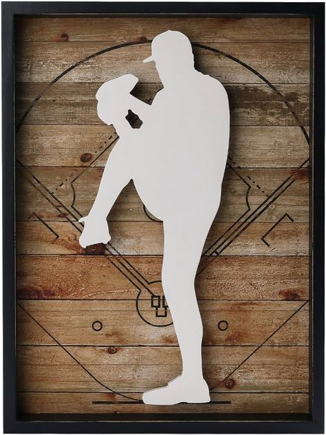 Amazon.com: NIKKY HOME Baseball Decor Framed Wall Art Wooden Baseball Pitcher Poster Hanging Vintage Rustic Retro Funny Sport Room Decor Accessories Unique Birthday Gifts for Teen Boys Fan Men Kids, 12" x 16" : Home & Kitchen Sport Room Decor, Baseball Wall Decor, Sports Room Decor, Baseball Wall Art, Teen Rooms, Softball Tees, Baseball Room, Baseball Wall, Boy Rooms