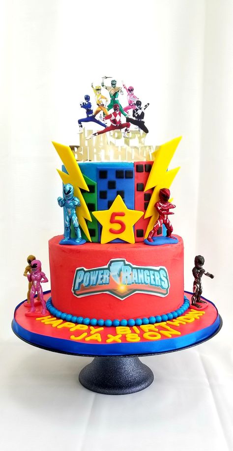 Mini Force Birthday Cake, Dino Fury Power Rangers Party, Power Rangers Birthday Party Ideas Cake, Power Rangers Cakes For Boys, Power Ranger Birthday Cake, Power Rangers Birthday Party Ideas, Power Ranger Cake Toppers, Power Rangers Birthday Cake, Power Rangers Cake