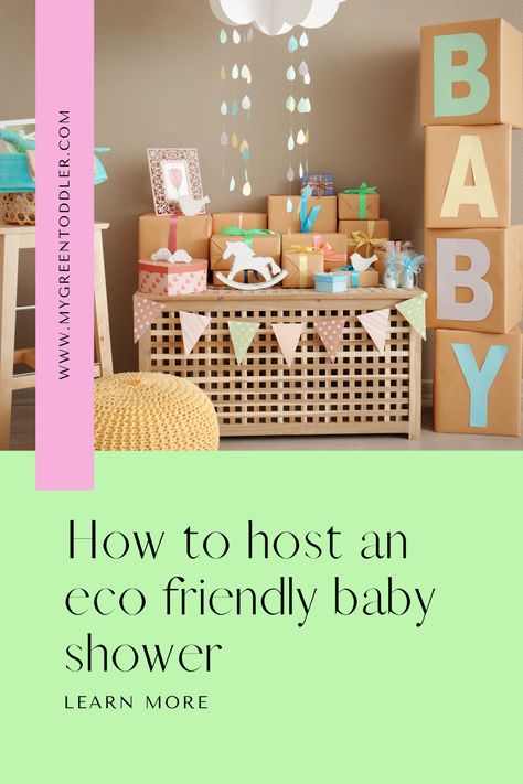 Baby shower decorations Sustainable Baby Shower Ideas, Eco Friendly Baby Shower Ideas, Baby Shower Alternatives, Baby Shower At Home, Simple Baby Shower Decorations, Eco Friendly Baby Shower, Baby Shower Balloon Arch, Planning A Baby Shower, Baby Shower Venues