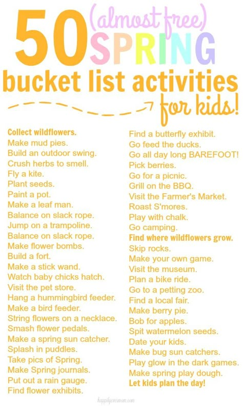 Spring Family Bucket List, Au Pair Activities, Spring Time Activities, Bucket List Activities, Spring Bucket List, Spring Veggies, Fun List, Spring Fun, Au Pair