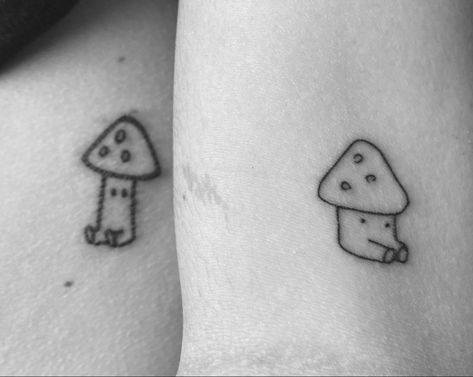 Matching Mushroom Tattoos, Mushroom Tattoo, Mushroom Tattoos, Sibling Tattoos, Matching Tattoo, Nyc Life, Sister Tattoos, Matching Tattoos, Artistic Expression