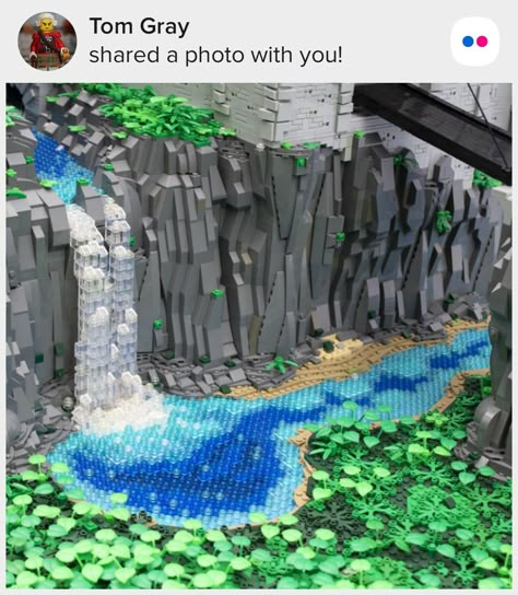 Lego Terrarium, Lego Landscape Technique, Lego Waterfall, Lego Terrain, Lego Mountain Moc, Lego Rockwork, Lego Micro Landscape, Lego Forest, Lego Avatar