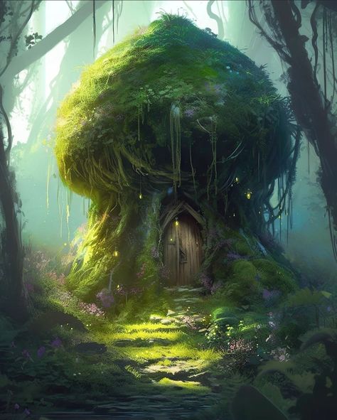 Forest Castle Fantasy Art, Forest City Concept Art, Rainforest City, Rainforest Art, Fantasy Scenery, Enchanted Fairy, Enchanted Fairies, Floating Island, Fairy Forest