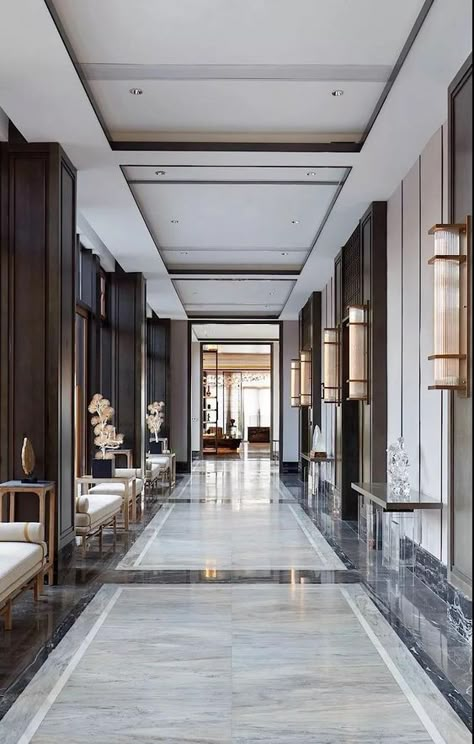 Hotel Corridor Design, Lift Lobby, Hotel Corridor, Lobby Interior Design, Corridor Design, Lobby Interior, Marble Flooring, Hotel Interior Design, Lobby Design