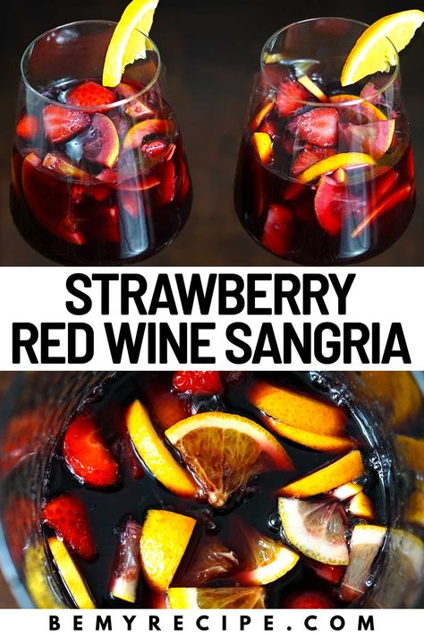 Olive Garden Berry Sangria Recipe, Red Sangria Recipes With Vodka, Red Sangria Recipes Without Brandy, Summer Red Sangria, Red Sangria Recipes With Brandy, Red Wine Sangria Easy Summer, Strawberry Basil Sangria, Red Sangria Recipe, Cherry Sangria