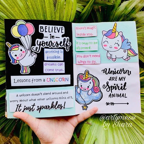 Art Sketchbook Quotes, Aesthetic Quotes Journal Ideas, Journal Ideas About Friends, Unicorn Diary Diy, Pocket Diary Ideas Art Journals, Unicorn Journal Ideas, Jimin Birthday Journal Ideas, Diary Journal Ideas Aesthetic, Beautiful Diary Journal Ideas