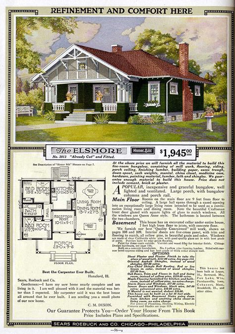 People Used To Order Sears 'Home Kits' From A Catalog In The Early 1900s And Some Are Still Standing Today Sears House Plans, Sears House, Sears Catalog Homes, Sears Kit Homes, Craftsman Style Bungalow, Sears Catalog, Plans Architecture, Vintage House Plans, Casa Vintage