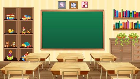 Empty classroom scene with interior deco... | Premium Vector #Freepik #vector #background #frame #school #kids Template For Video, Empty Classroom, Classroom Scene, Peppa Pig Invitations, School App, Star Facts, Classroom Interior, Classroom Background, Background Youtube