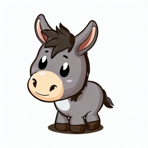 Cute donkey Shrek Drawing, Donkey Illustration, Donkey Cartoon, Donkey Clipart, Cartoon Donkey, Donkey Drawing, Donkey Art, Mini Watercolor, Cute Donkey