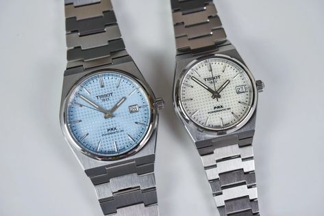 Tissot Prx Powermatic 80, Monochrome Watches, Tissot Watches, Small Case, Simple Fits, Blue Pin, Sports Watch, Royal Oak, Roman Numerals