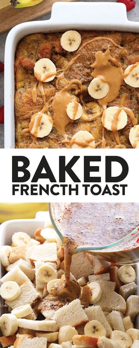 Are you ready for the most delicious French toast bake recipe?! We combed our two favorite flavors, peanut butter and banana, to create an incredible baked French toast casserole recipe. Baked French Toast Casserole, French Toast Bake Recipe, Delicious French Toast, Baked French Toast, Banana French Toast, French Toast Casserole Recipes, French Toast Breakfast, Toast Casserole, Breakfast Meal