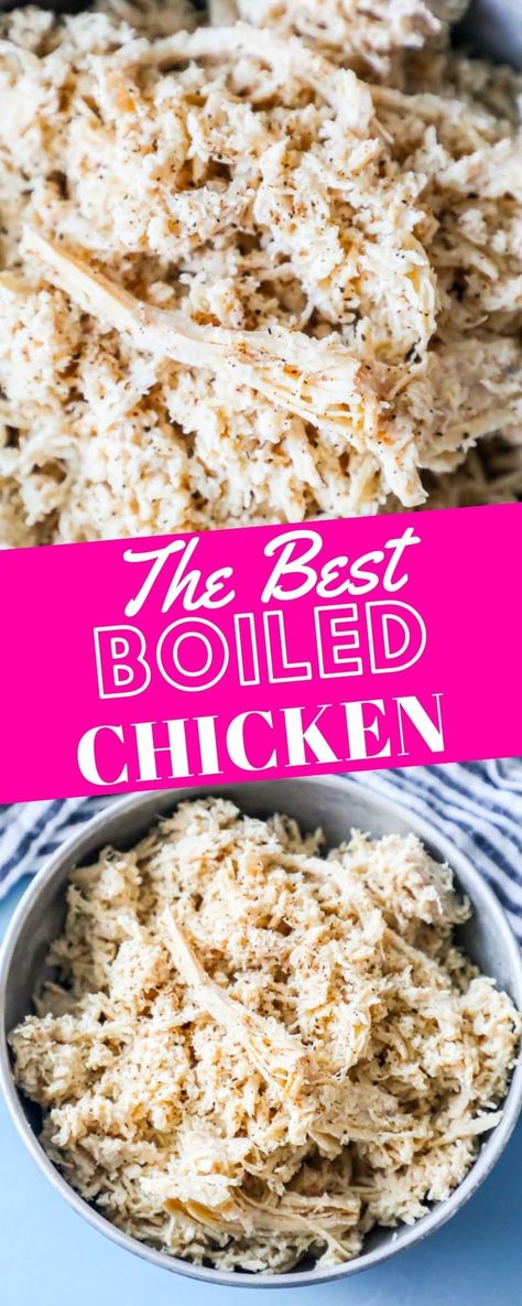 The Best Boiled Chicken Recipe Ever - Sweet Cs Designs Boiled Chicken Breast Recipes, Boil Chicken, Boiled Chicken Recipes, Make Shredded Chicken, Boiled Chicken Breast, Baked Chicken Recipes Easy, Healthy Chicken Recipes Easy, Shredded Chicken Recipes, Boiled Chicken