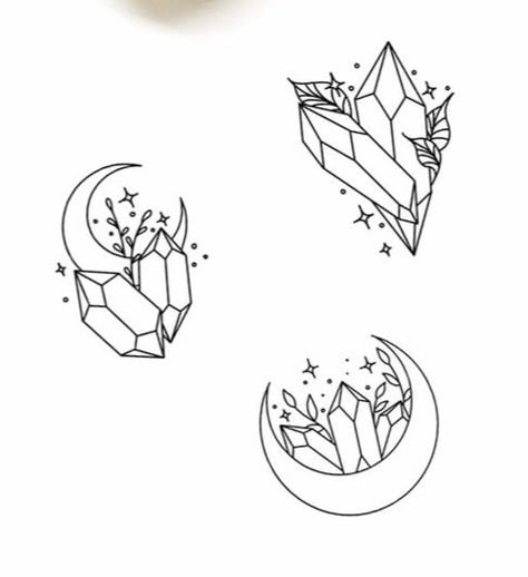 Crystal Tattoo, Soya Mumu, Arte Doodle, Crystal Drawing, Mini Drawings, Matching Tattoos, Tattoo Design Drawings, Tattoo Stencils, Mini Tattoos