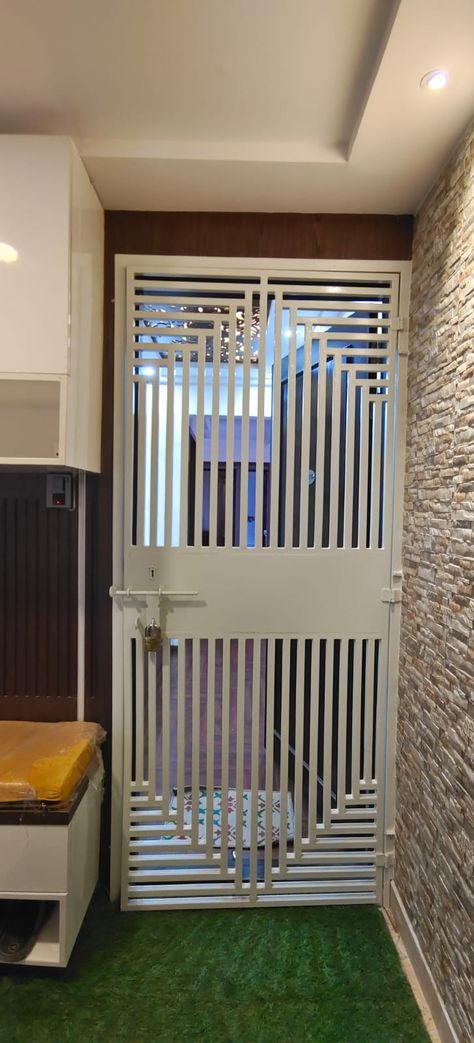 Grill Door Design Modern, Main Door Safety Grill Design, Safty Door Grill Design, Door Grill Design Modern, Safety Grill Door Design, Grill Door Design Front Entry, Safety Door Design Entrance Grill, Main Door Grill, Safety Door Grill Design