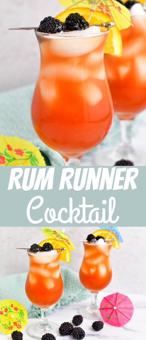 Run Runner Cocktail, Rum Runner Cocktail, Rum Runner Recipe, Fruity Rum Drinks, Tropical Cocktail Recipes, Rum Runner, Bar Tender, Lemonade Punch, Rum Cocktail Recipes