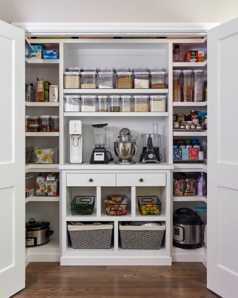 Pantry Renovation, Pantry Closet Design, Open Pantry, House Pantry, Transitional Kitchen Design, Built In Pantry, Pantry Room, Pantry Remodel, Pantry Wall