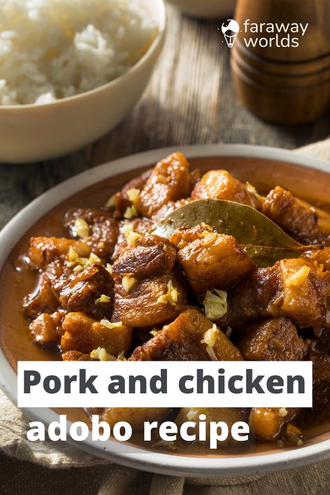 Chicken And Pork Adobo Filipino Recipes, Chicken Adobo Filipino Authentic, Pork Adobo Recipe Filipino, Chicken Pork Adobo Recipe, Filipino Recipes Authentic, Chicken Pork Adobo, Chicken And Pork Adobo, Chicken Adobo Filipino, Pork Pieces