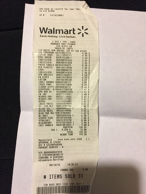 Birthing supplies from Walmart Walmart Receipt, Receipt Maker, Walmart Pictures, Receipt Template, Grocery Shop, Free Money, Baby Shop, Saving Money, Credit Card