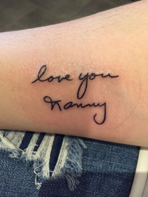 Took a letter my Nanny signed and had it tattooed! Now I have a little bit of her with me everywhere I go! Nanny Tattoo Ideas, Nanny Tattoo, Nan Tattoo, Nana Tattoo, Everywhere I Go, Gemini Tattoo, Tattoo Inspo, A Letter, Nanny