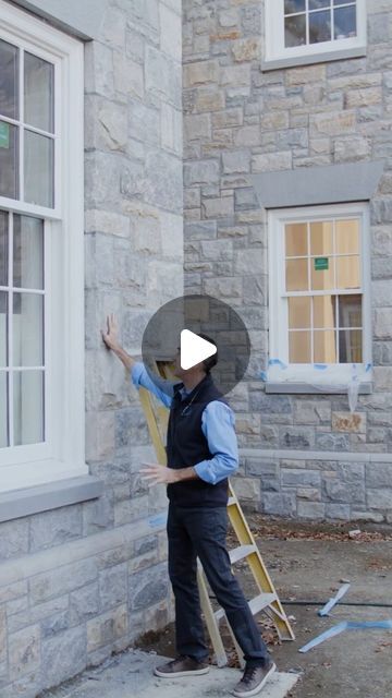 VanderHorn Architects on Instagram: "Welcome back to our Stone Georgian project, where the exterior features beautifully pillowed stonework and oversized windows.

#exteriorsofinstagram #residentialarchitecture #exteriordesign #stonework" Vanderhorn Architects, Oversized Windows, Stone House, Stone Work, Residential Architecture, Exterior Design, Welcome Back, Architects, Building A House