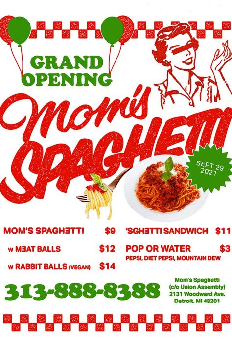 Mom's Spaghetti menu (Detroit, Michgan) Lose Yourself Eminem, Spaghetti Restaurant, Paul Rosenberg, Moms Spaghetti, Celebrities Eating, Detroit Rappers, Detroit Food, Rapper Eminem, New Eminem