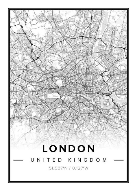 London Map Print, Maps Aesthetic, Minimal Scandinavian, Plan Paris, Black And White Photo Wall, Kitchen Artwork, London Poster, Dresden Germany, London Map