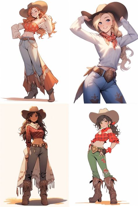 Drawing Clothes: Tips and Techniques for Fashion Illustration | Cowboy Inspo Outfit, Cowboy Outfit Drawing, Cowgirl Drawing, Cowgirl Illustration, Clothes Tips, Western Stuff, Western Clothes, Shading Techniques, Creating Texture