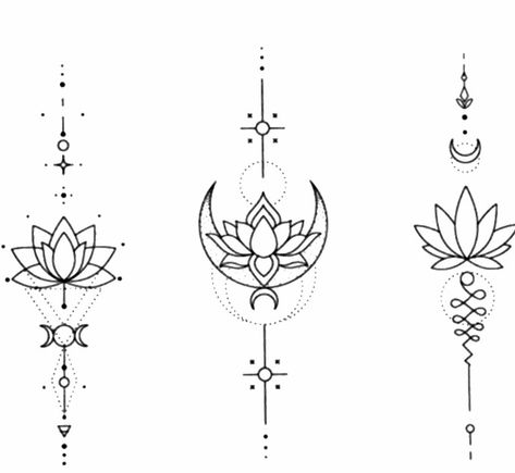 Ornamental Lotus Tattoo, Lunar Flowers, Tattoos Cute, On Tattoo, Lotus Tattoo Design, Boho Tattoos, Unalome Tattoo, Spine Tattoos, Best Tattoo Designs