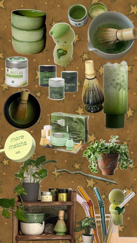 Matcha Themed Party, Matcha Bar At Home, Matcha Station Aesthetic, Matcha Set Up, Matcha Corner, Matcha Journal Aesthetic, Matcha Station, Matcha Set Aesthetic, Matcha Shop Aesthetic