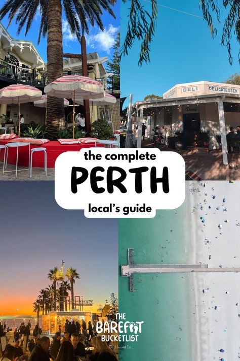 Planning a Perth getaway? Discover the top things to do in 3 to 5 days, including stunning beaches, artsy neighborhoods, and natural wonders! Whether you're a nature lover or a foodie, this guide will help you make the most of your visit. #PerthTravelGuide #PerthStay #PerthTrip Perth Itinerary, Australia Aesthetic, Aesthetic Road, Cottesloe Beach, Tips For Flying, Australia Travel Guide, Margaret River, Trip Planner, Perth Australia