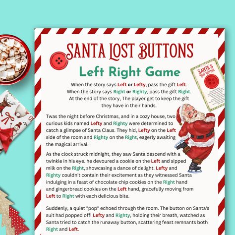 Left Right Game For Kids, Left And Right Games For Christmas, Funny Christmas Stories, Left Right Game Story, Right Left Game, Left Right Christmas Game, Party Games Group, Gift Exchange Game, Christmas Gift Exchange Games