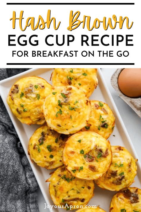 Delicious breakfast egg bites made in the muffin tin, loaded with bacon and cheese, with hashbrown as the crust. Perfect for a quick grab-and-go breakfast. Freeze well and great for meal prep. Breakfast Egg Bites, Hashbrown Crust, Hash Brown Egg Cups, Bite Size Breakfast, Cheesy Bacon Potatoes, Hash Brown Breakfast, Egg Cups Recipe, Egg Cups Breakfast, Brown Egg