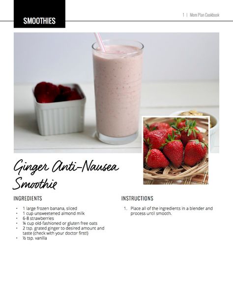 ANTI-NAUSEA GINGER SMOOTHIE RECIPE (+tea I swear by!) - Lauren Gleisberg Sick While Pregnant, Ginger Smoothie Recipes, Lauren Gleisberg, Remedies For Nausea, Anti Nausea, Ginger Smoothie, Ginger Recipes, Morning Sickness, Smoothie Ingredients