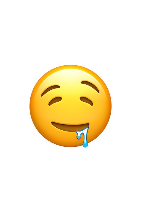 The 🤤 Drooling Face emoji depicts a yellow face with closed eyes and a wide-open mouth, with a droplet of saliva dripping from one corner of the mouth. The face appears to be in a state of extreme pleasure or desire, as if savoring something delicious. The eyebrows are raised and the cheeks are slightly puffed out, adding to the overall expression of excitement and anticipation. Drooling Emoji Face, Emojis And Their Meanings, Drool Emoji, Drooling Emoji, Emojis Iphone, Apple Emojis, A4 Sticker, Emoji Stickers Iphone, Ios Emoji