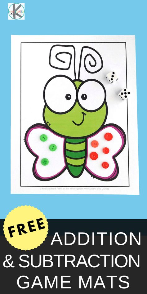 Kg1 Activities, Butterfly Kindergarten, Butterfly Math Activities, Subtraction For Kindergarten, Kindergarten Butterfly, Addition For Kindergarten, Kindergarten Room Ideas, Kindergarten Addition And Subtraction, Math Worksheets Preschool