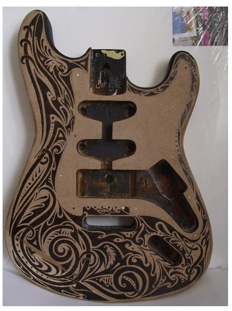 Pickguard Art, Guitar Making, Bass Guitar Lessons, Guitar Diy, Telecaster Guitar, Guitar Painting, Wood Burning Art, Guitar Building, Guitar Art