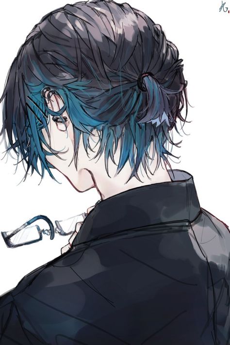 Blue Hair Boy Art, Mayuzumi Kai, Blue Hair Anime Boy, Pelo Anime, 캐릭터 드로잉, Anime Monochrome, Character Design Male, Anime Oc, 영감을 주는 캐릭터