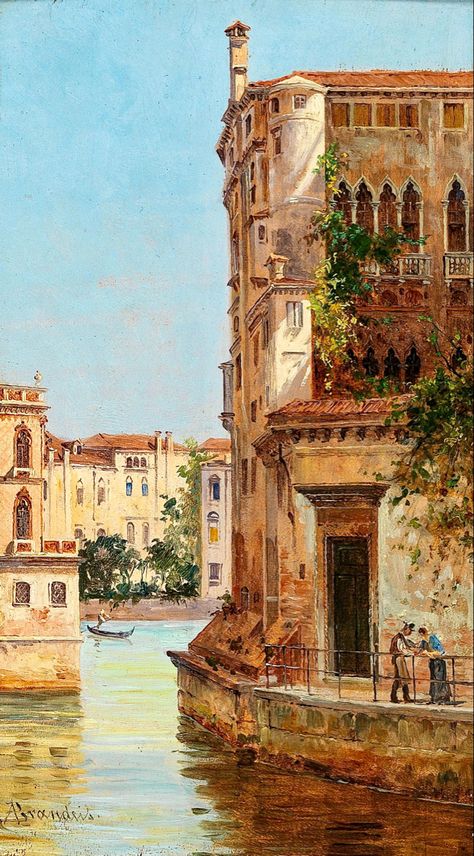 Venice Palazzo, Venice Painting, 동화 삽화, Floating City, The Venetian, Beautiful Wallpapers Backgrounds, Aesthetic Painting, Painting Wallpaper, Handmade Oil