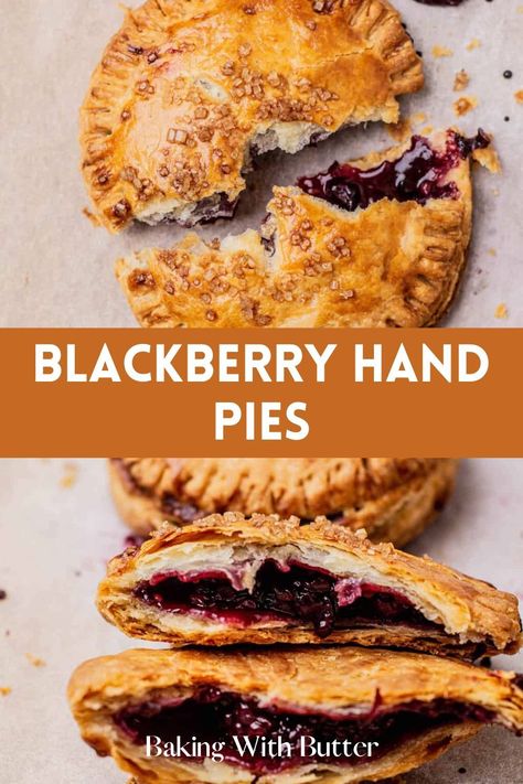 Tasty Blackberry Hand Pies with a Flaky Crust, a perfect balance of texture and flavor. Blackberry Hand Pies, Blackberry Filling, Berry Pie Filling, Berry Filling, Dessert Pie Recipes, Buttery Pie Crust, Blackberry Pie, Hand Pie Recipes, Berry Recipes