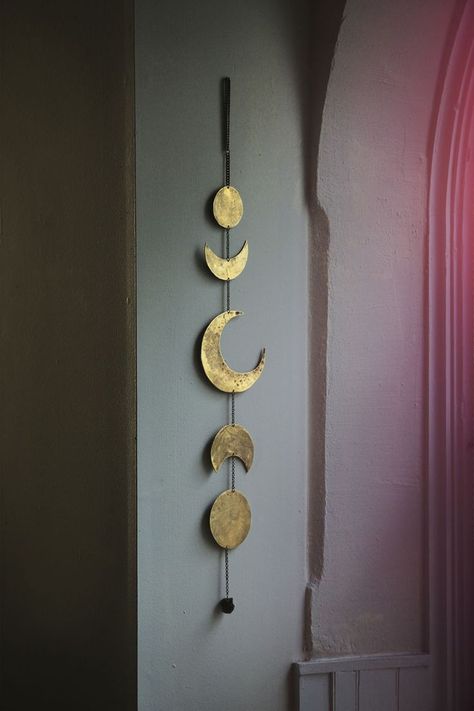 I want this hanging on an Annie Stone chalk painted wall! Bohemian Living, Bohol, Bohemian Living Room, Diy Garland, Ramadan Decorations, Boho Dekor, Gold Moon, Decor Minimalist, Boho Home