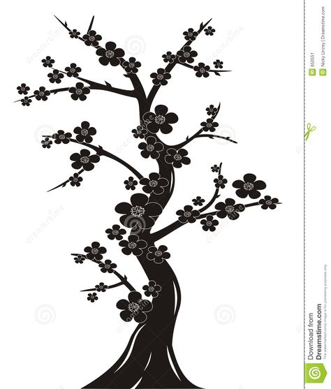 Cherry Blossom Tree Silhouette Stock Image - Image: 650551 Family Tree Sketch, Aspen Trees Tattoo, Geometric Tattoo Tree, Paper Tree Classroom, Drawings Of Trees, Quilling Templates, Cherry Blossom Drawing, Tree Wallpaper Iphone, Family Tree Poster