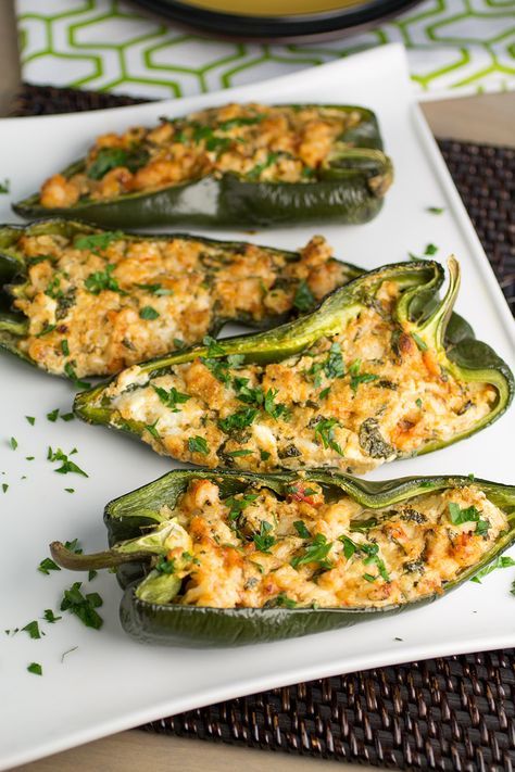 Shrimp Stuffed Poblano Peppers, Best Stuffed Pepper Recipe, Poblano Peppers Recipes, Shrimp Stuffed, Chili Pepper Recipes, Pepper Recipes, Manchego Cheese, Poblano Peppers, Cajun Shrimp