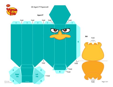 Agent P -- 1 of 4--- http://www.slideshare.net/victoradrielmendesxavier/phineas-ferb-perry-ornitorrinco Paper Toy Disney, Phineas And Ferb Perry, Diy Gift Box Template, Phineas E Ferb, Perry The Platypus, Phineas Y Ferb, Kids Themed Birthday Parties, Third Birthday Party, Instruções Origami