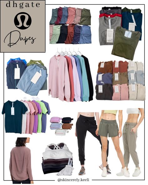 Lululemon athletic wear dupes available on DHGate. Get the look for less. Dh Gate Lululemon, Best Dhgate Finds, Dhgate Lululemon, Dh Gate Finds, Workout Outfits Plus Size, Plus Size Workout Outfits, Dhgate Finds, White Two Piece Set, Workout Fits Women