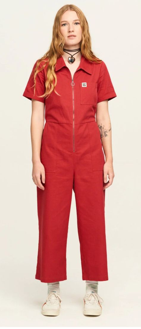 Lucy And Yak, Dungarees Shorts, Cotton Jumpsuit, Red Jumpsuit, Classic Shirt, Accessories Jacket, Tulum, Comfy Outfits, Playsuit Jumpsuit