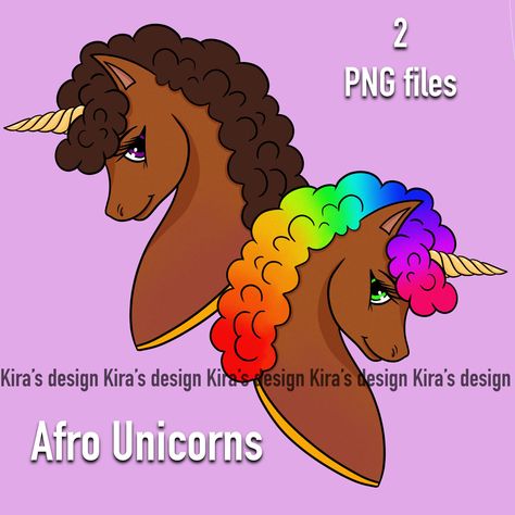 Black Afro Unicorns | Unicorns with Afros| Afro Unicorns | Sublimation Design For Small Businesses and Personal Use |Black Unicorns Clip Art Afro Unicorn, I Believe In Unicorns, Cute Unicorn Print T-shirt, Black Unicorn, Cotton T-shirt With Unicorn Print For Spring, Unicorns Clipart, Unicorn Design, Tshirt Print, Digital Drawing