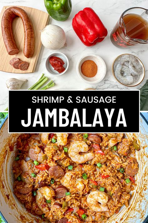 Stovetop Jambalaya, Dutch Oven Jambalaya, Authentic Creole Jambalaya Recipe, One Pot Jambalaya, Creole Jambalaya Recipe, Shrimp And Sausage Jambalaya, Homemade Jambalaya, Sausage Jambalaya Recipe, Creole Jambalaya