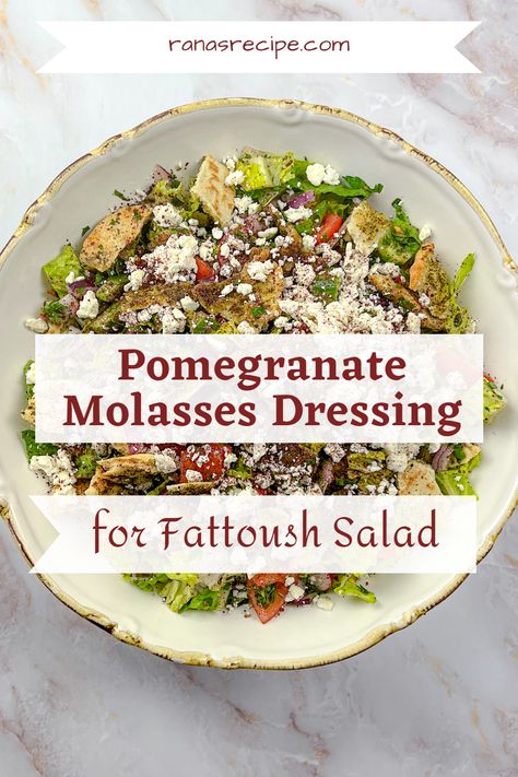 Pomegranate Molasses Recipes, Fatoush Dressing, Pomegranate Molasses Salad Dressing, Pomegranate Molasses Recipe Dishes, Recipes Using Pomegranate Molasses, Pomegranate Syrup Uses, Middle Eastern Salad Dressing, Recipes With Pomegranate Molasses, Pomegranate Molasses Recipe